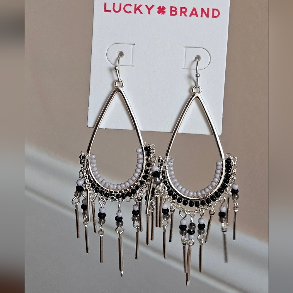 Lucky Brand statement fringe earrings